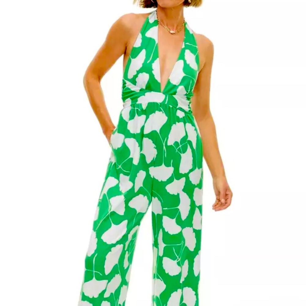 Halter Ginkgo Green Jumpsuit One-Piece DVF/ Target Diane von Furstenberg